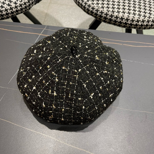 BERET HAT IN BLACK TWEED 434680