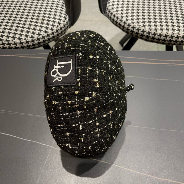 BERET HAT IN BLACK TWEED 434680