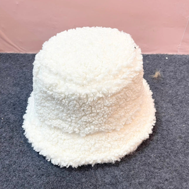 BUCKET HAT IN WHITE FLEECE 436569