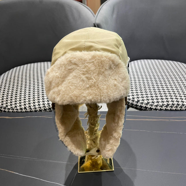 TRAPPER HAT IN BEIGE SUEDE AND RABBIT FUR 439533
