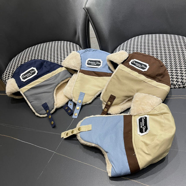 TRAPPER HAT IN DENIM BLUE SUEDE AND RABBIT FUR 439535