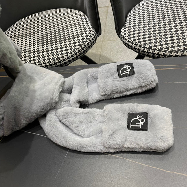 PLUSH WARM HAT IN GRAY RABBIT FUR WITH FOX EARS 439586