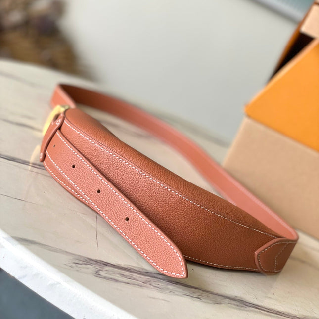LOW KEY BUMBAG 28 IN SPANISH ORANGE CALFSKIN GOLD BUCKLE