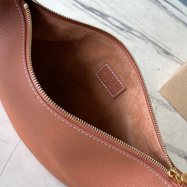 LOW KEY BUMBAG 28 IN SPANISH ORANGE CALFSKIN GOLD BUCKLE