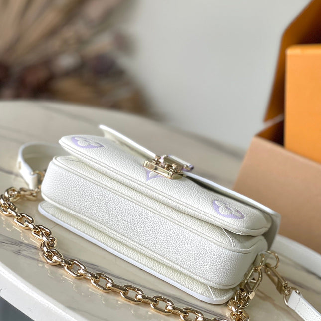 POCHETTE METIS EAST WEST 21 IN WHITE PURPLE MONOGRAM EMPREINTE LEATHER