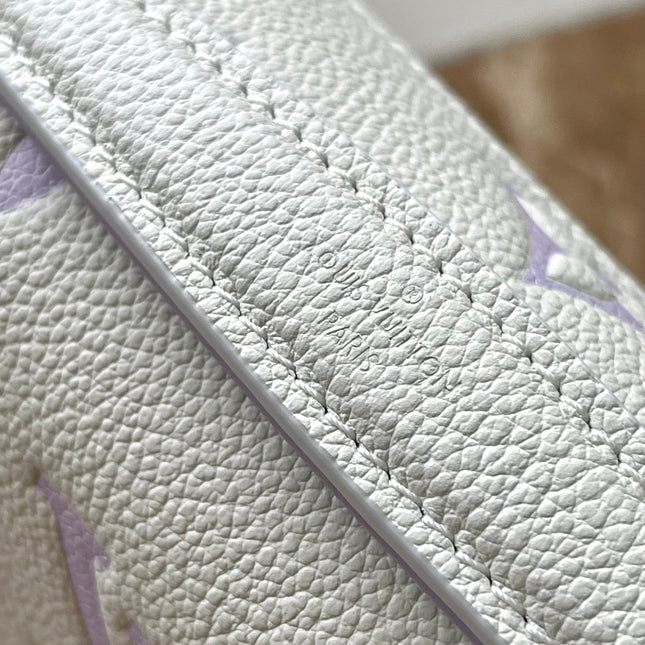 POCHETTE METIS EAST WEST 21 IN WHITE PURPLE MONOGRAM EMPREINTE LEATHER