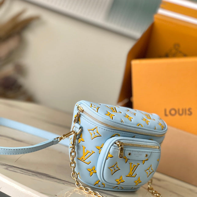 MINI BUMBAG 17 IN SKY YELLOW MONOGRAM CALFSKIN GOLD HARDWARE