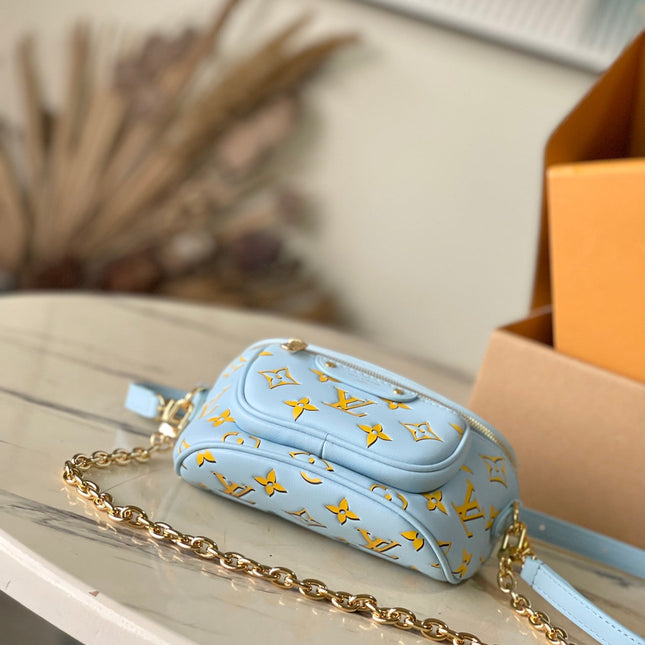 MINI BUMBAG 17 IN SKY YELLOW MONOGRAM CALFSKIN GOLD HARDWARE