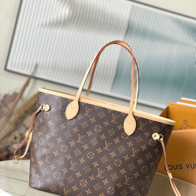 NEVERFULL MM 31 IN BROWN MONOGRAM CANVAS WITH PINK RABBIT PATCH