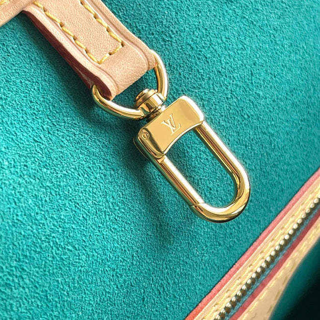 NEVERFULL MM 31 IN BROWN MONOGRAM CANVAS WITH PINK RABBIT PATCH