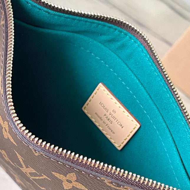 NEVERFULL MM 31 IN BROWN MONOGRAM CANVAS WITH PINK RABBIT PATCH