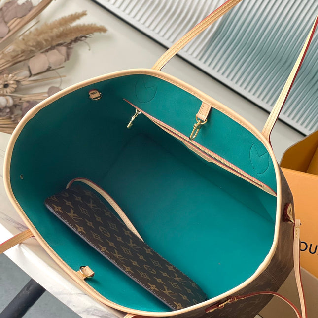 NEVERFULL MM 31 IN BROWN MONOGRAM CANVAS WITH PINK RABBIT PATCH