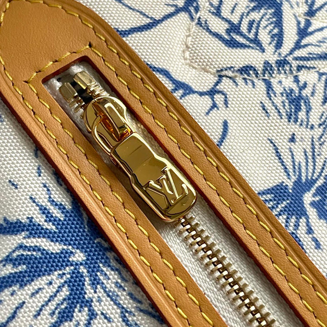 NEVERFULL MM 31 IN LAGOON BLUE MONOGRAM TILES CANVAS