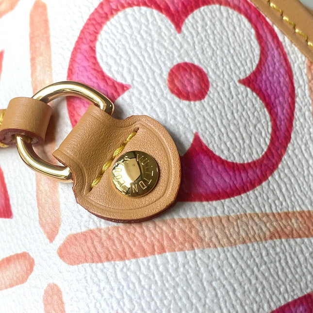 NEVERFULL MM 31 IN CORAL MONOGRAM TILES CANVAS