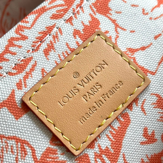 ONTHEGO EAST WEST 25 IN CORAL MONOGRAM TILES CANVAS