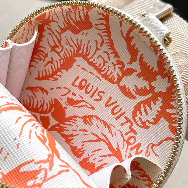 ONTHEGO EAST WEST 25 IN CORAL MONOGRAM TILES CANVAS