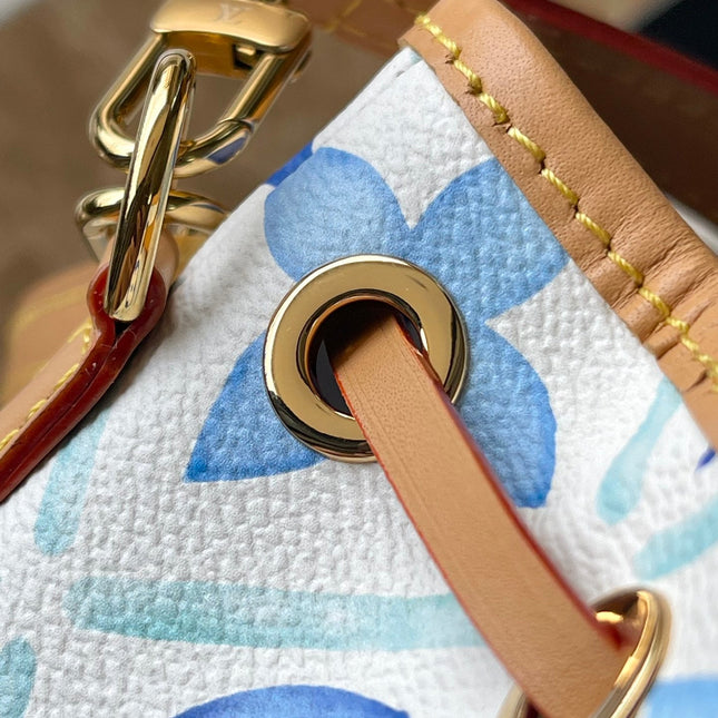 NANO NOÉ 16 IN LAGOON BLUE MONOGRAM TILES CANVAS