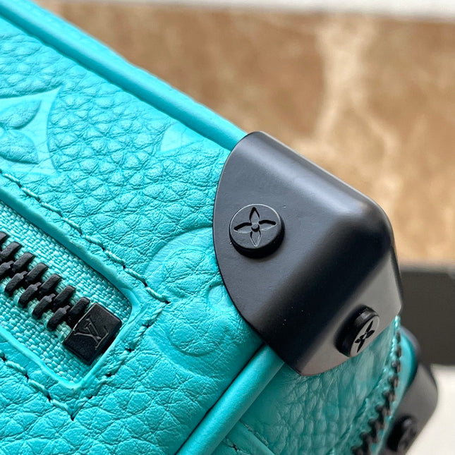 MINI SOFT TRUNK 18 IN TURQUOISE BLUE TAURILLON