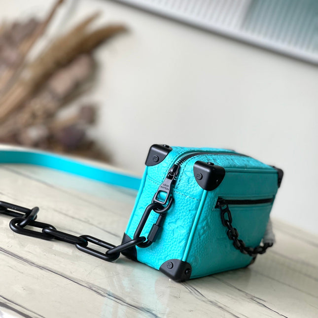 MINI SOFT TRUNK 18 IN TURQUOISE BLUE TAURILLON