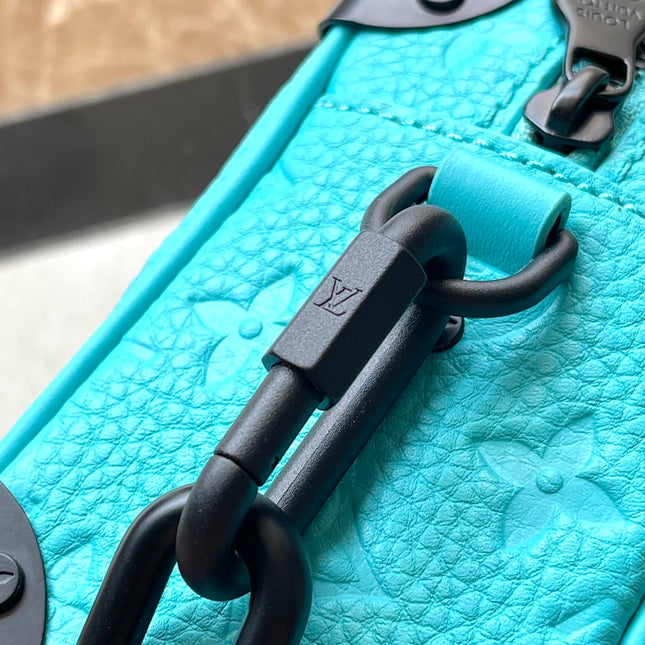 MINI SOFT TRUNK 18 IN TURQUOISE BLUE TAURILLON