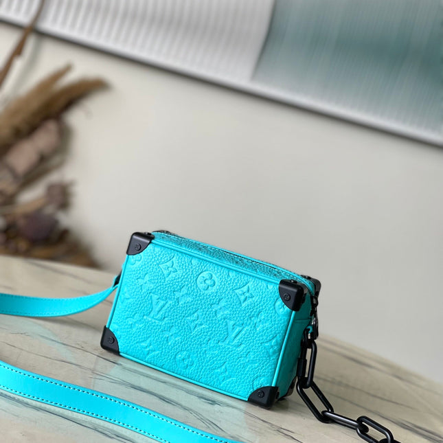 MINI SOFT TRUNK 18 IN TURQUOISE BLUE TAURILLON