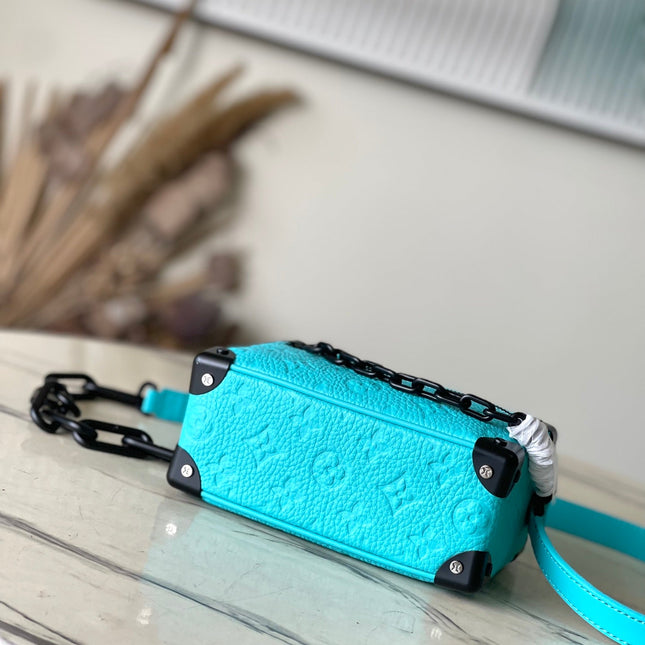 MINI SOFT TRUNK 18 IN TURQUOISE BLUE TAURILLON