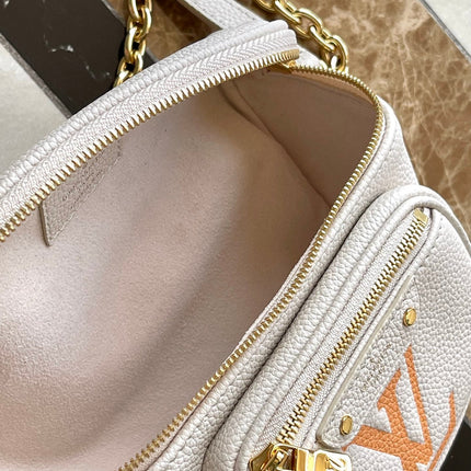MINI BUMBAG 17 IN WHITE ORANGE MONOGRAM EMPREINTE LEATHER GOLD HARDWARE