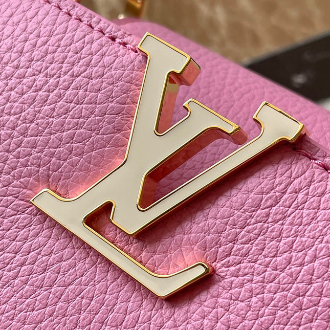 CAPUCINES BB 26 IN MARSHMALLOW PINK TAURILLON GOLD HARDWARE