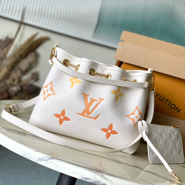 BUNDLE 28 IN WHITE ORANGE MONOGRAM EMPREINTE LEATHER GOLD HARDWARE