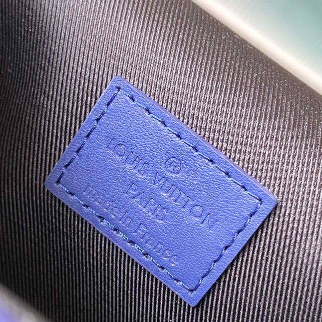 STEAMER 18 IN SAPPHIRE BLUE MONOGRAM EMBOSSED TAURILLON