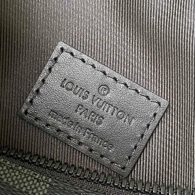 TAKEOFF POUCH 30 IN GREY BLACK DAMIER GRAPHITE CANVAS