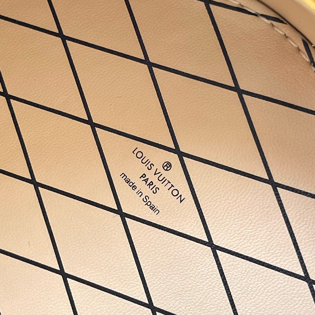 MINI BOITE CHAPEAU 13 IN BANANA YELLOW MONOGRAM PERFORATED CALFSKIN