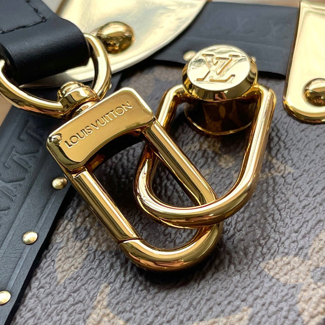 PETITE VALISE 22 IN BROWN MONOGRAM REVERSE CANVAS AND BLACK CALFSKIN TRIM GOLD HARDWARE