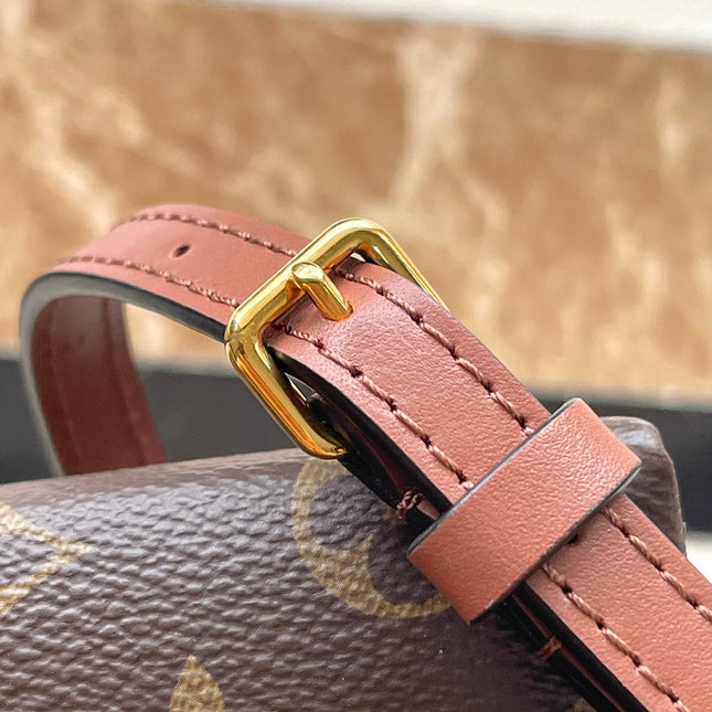 LOCKY BB 20 IN BROWN MONOGRAM CANVAS AND SMOOTH CALFSKIN GOLD BUCKLE