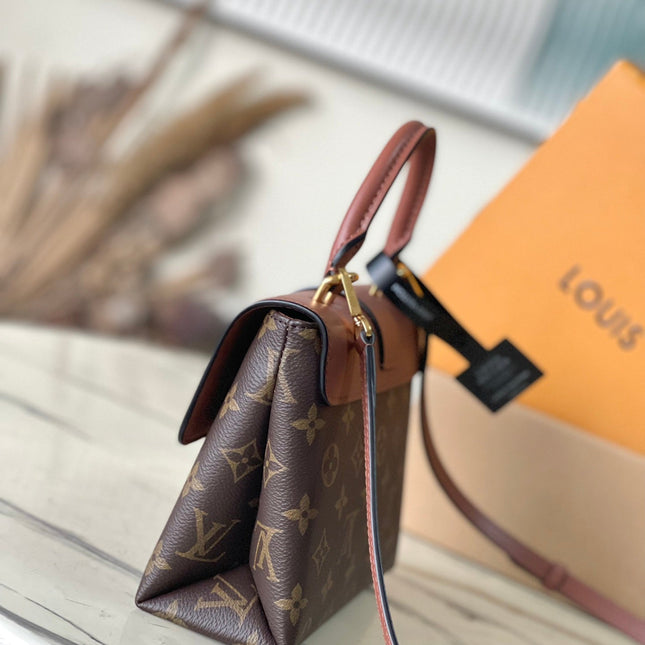 LOCKY BB 20 IN BROWN MONOGRAM CANVAS AND SMOOTH CALFSKIN GOLD BUCKLE