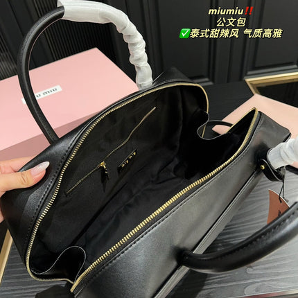 BEAU BAG 34 IN BLACK CALFSKIN