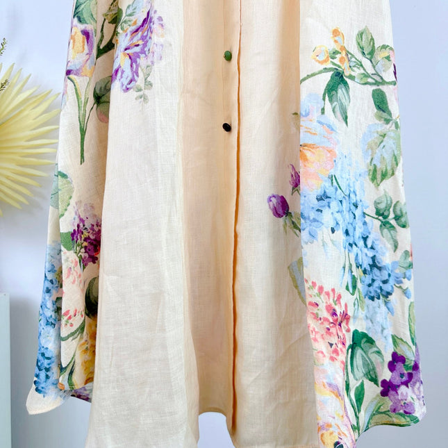 HALLIDAY TUCKED SHIRT DRESS 25S IN LINEN 266345