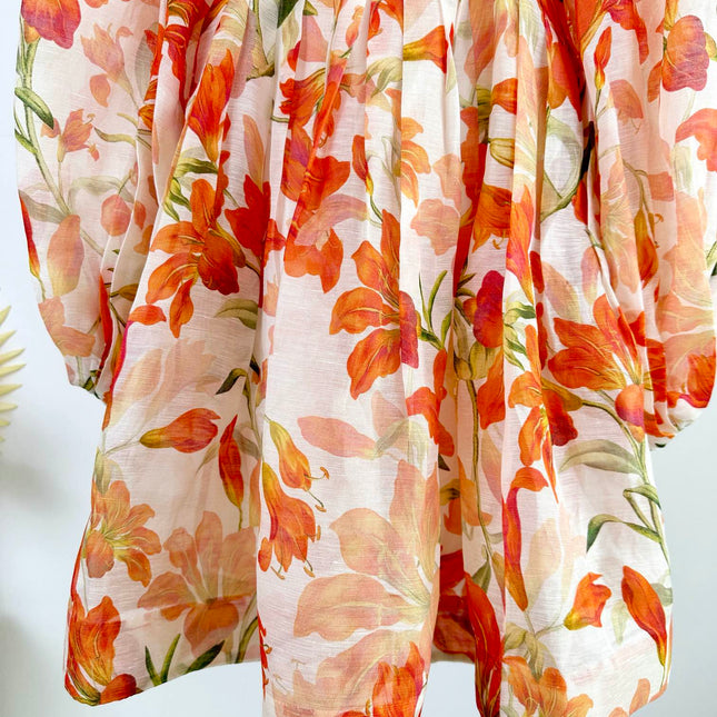 LANTERN SLEEVE MINI DRESS 25S IN SILK 266357