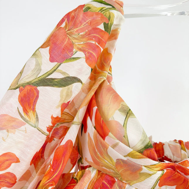 LANTERN SLEEVE MINI DRESS 25S IN SILK 266357