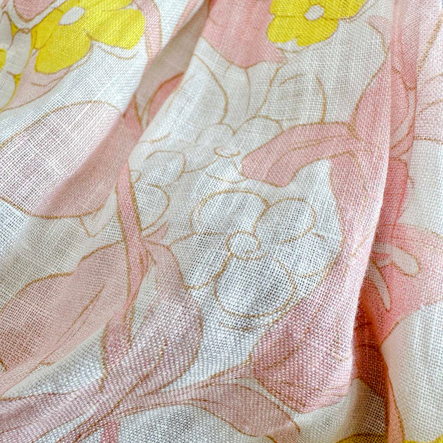 V-NECK FLORAL PRINT DRESS WITH LACE DETAIL