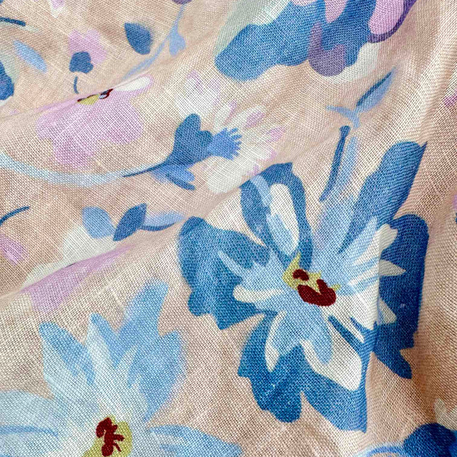 V-NECK FLORAL PRINT DRESS WITH LACE DETAIL