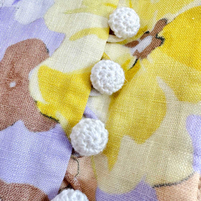 V-NECK FLORAL PRINT DRESS WITH LACE DETAIL