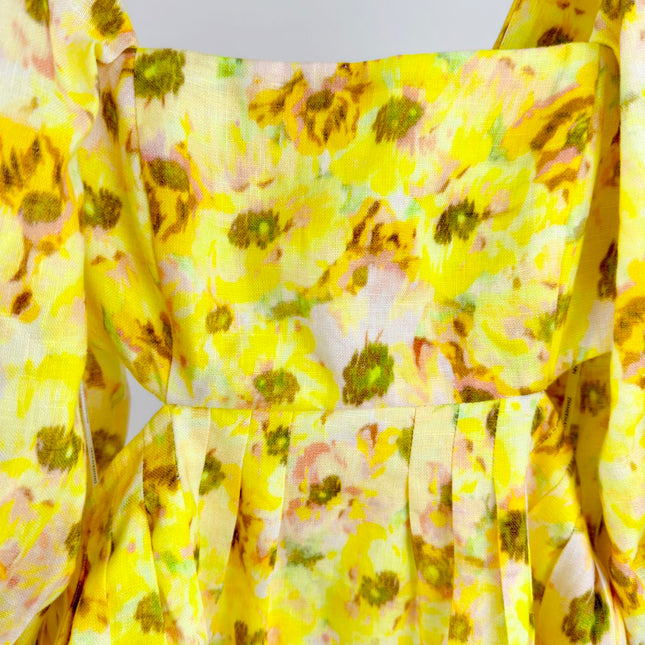 PUFF SLEEVE MINI DRESS 25S IN LINEN 266364