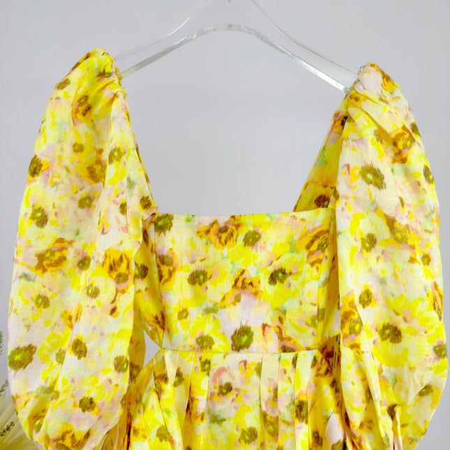 PUFF SLEEVE MINI DRESS 25S IN LINEN 266364