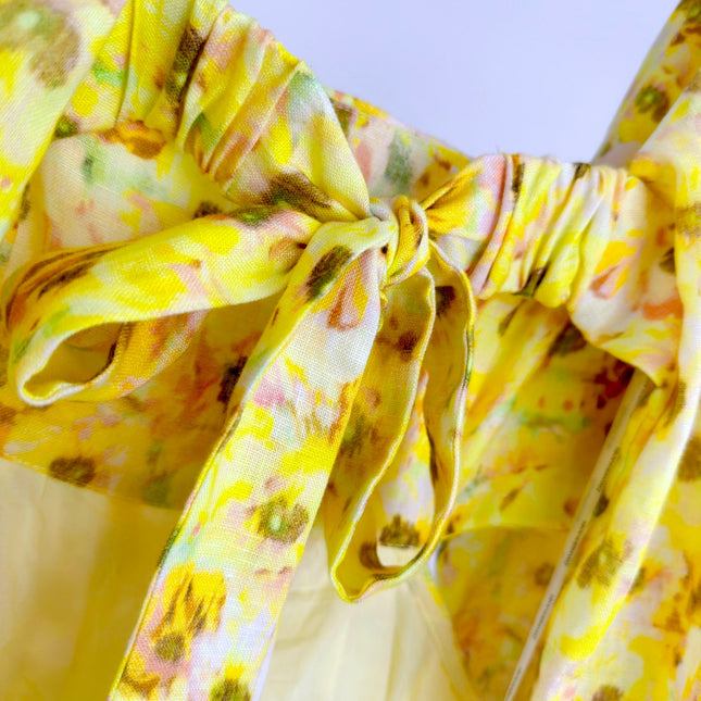 PUFF SLEEVE MINI DRESS 25S IN LINEN 266364