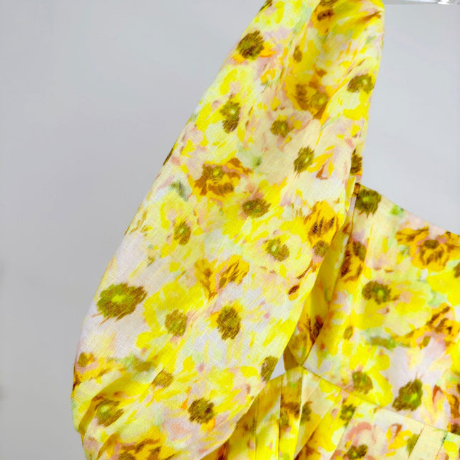 PUFF SLEEVE MINI DRESS 25S IN LINEN 266364