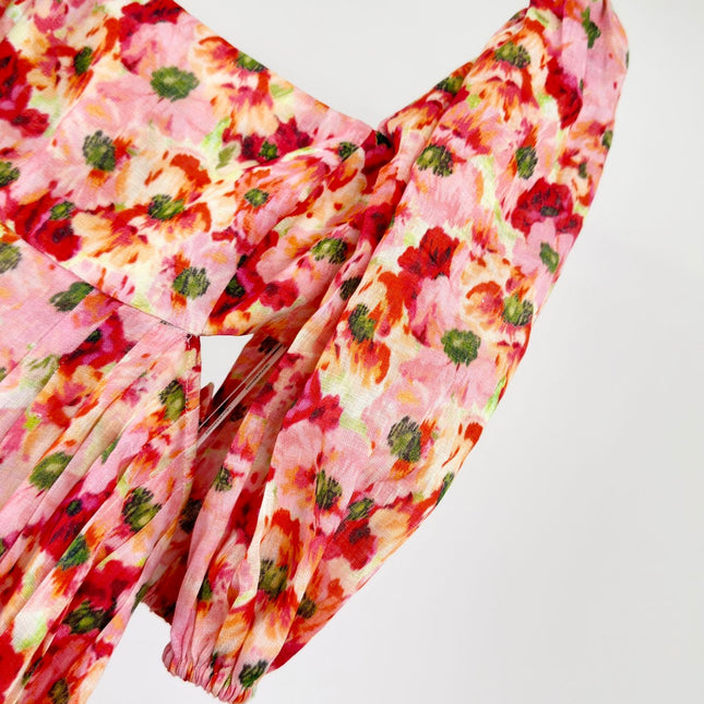 LIGHTBURST SHORT SLEEVE BACKLESS DRESS 25S IN LINEN 266370