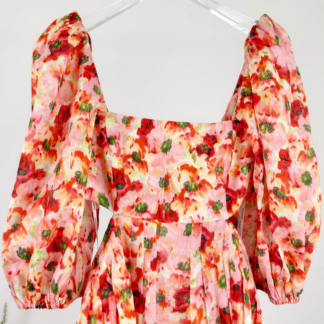 LIGHTBURST SHORT SLEEVE BACKLESS DRESS 25S IN LINEN 266370