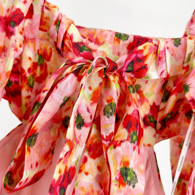 LIGHTBURST SHORT SLEEVE BACKLESS DRESS 25S IN LINEN 266370