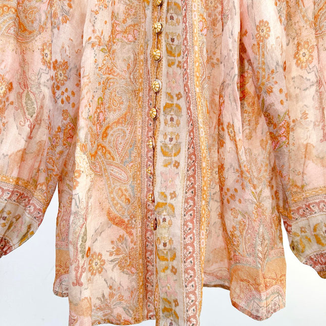 ZIMMERMANN HIGH-NECK FLARE-SLEEVE TOP 270178